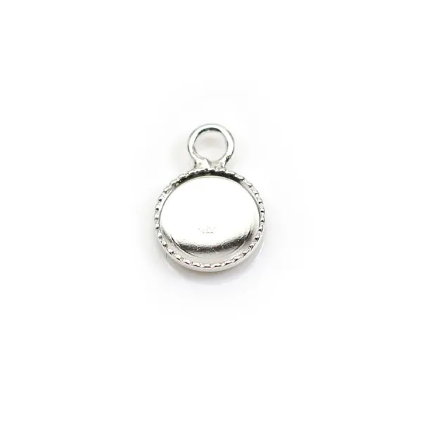 Pendentif en argent 925, avec serti pour cabochon rond de 8mm x 1pc