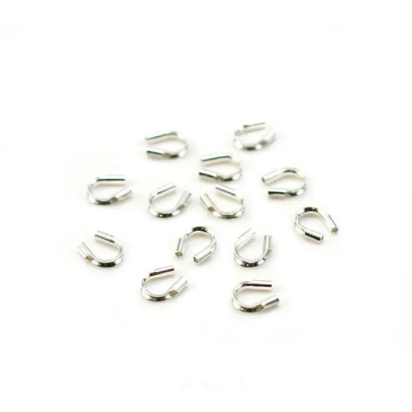 Protections pour fil cablé 0.6mm,argent 925 x 10pcs