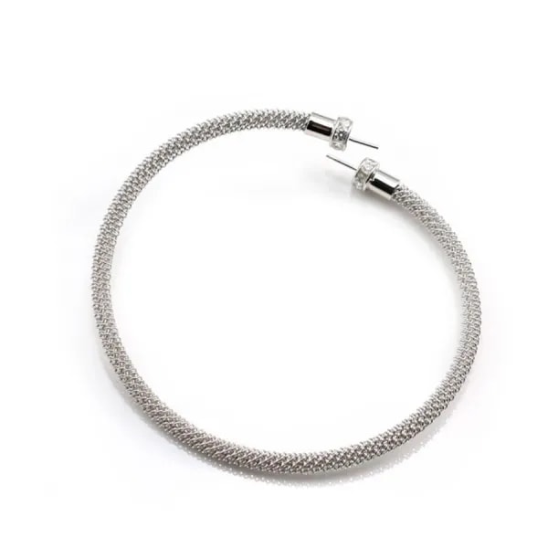 Bracelet jonc flexible avec sreasse pour semi-percées ,argent 925, x 1pc