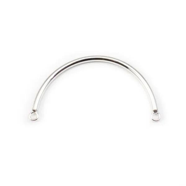 Demi-jonc bracelet avec 2 anneaux argent 925 ,25x62mm x1pc