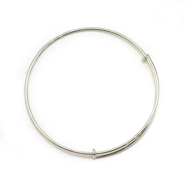 Bracelet réglable en argent 925, mesurant 57mm x 1pc