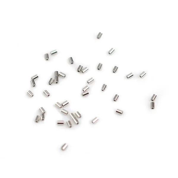 Rhodium 925 silver crimp tubes 1x1.5x0.5mm x 30pcs