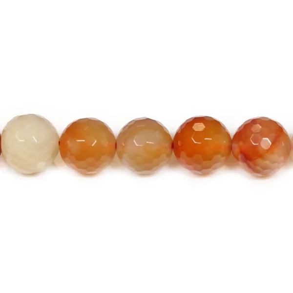 Cornaline Ronde Facette 12mm x 40cm