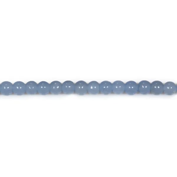 Angélite de couleur bleu pâle, ronde 4mm x 40cm