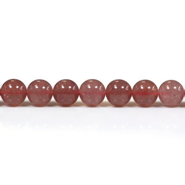 Quartz fraise,de forme rond ,10mm x 39cm
