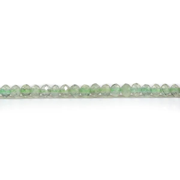 Préhnite rondelle facette 4x2.5mm x 40cm