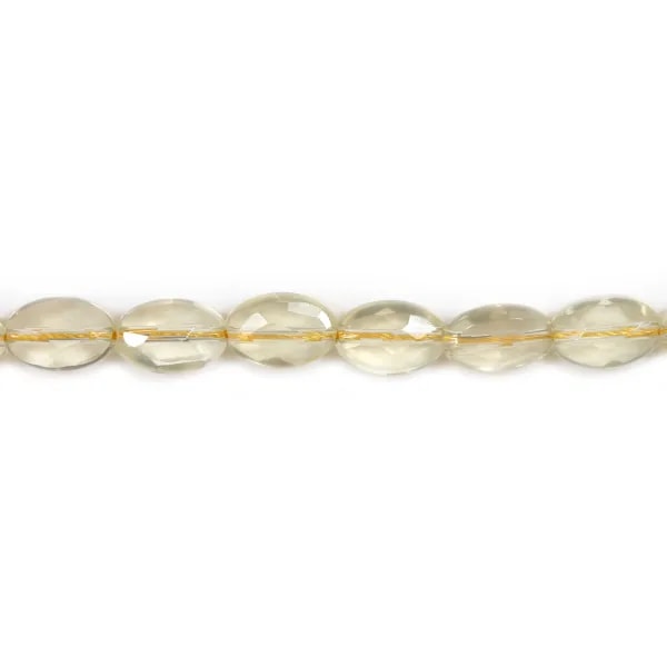 Quartz lemon jaune, de forme ovale facetté, 8 * 12mm x 40cm
