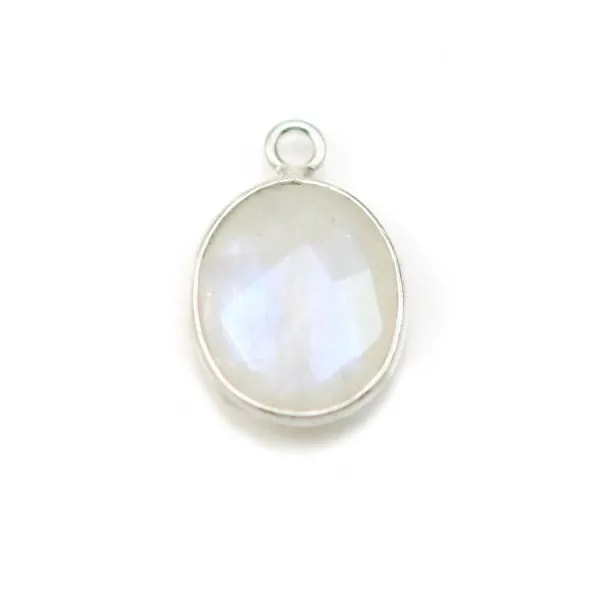 Pierre de lune oval sertie sur argent x 1pc