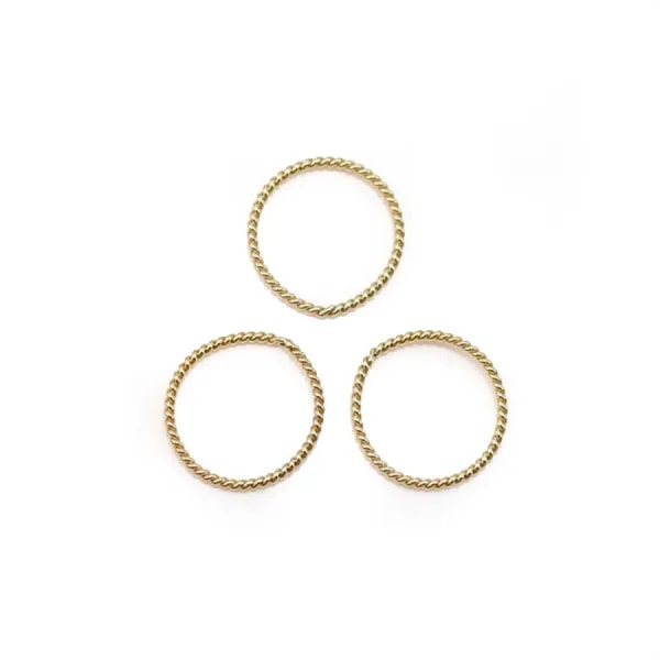 Anneaux torsade en gold filled 14 carats 10x0.76mm x 5pcs