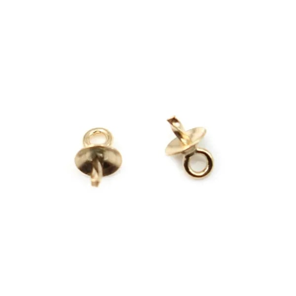 Belière pour perle demi-percé 3.0mm Gold Filled 14 carats x 2pcs