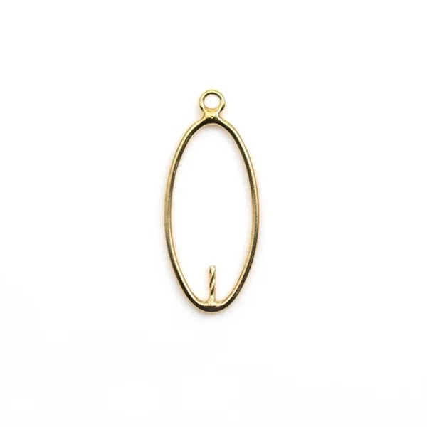 Pendentif ovale 20x10mm en gold filled 14 carats pour perle semi-percée x 1pc