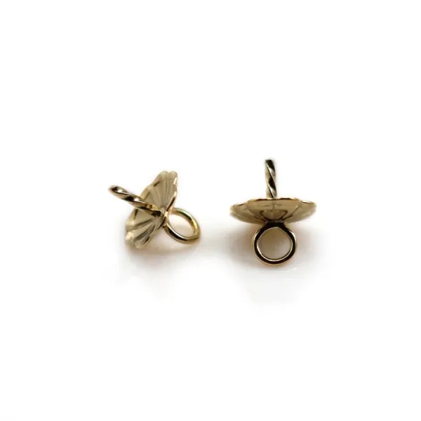 Bélière pour perle semi-percée gold filled 14carat 6mm x 1pc