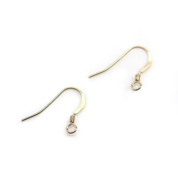 Ear wire flat 14x0.61mm 14k  gold  filled x 2pcs