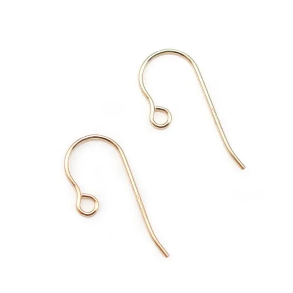 14 carat gold filled micro earhook 15.5x0.51mm x 6pcs