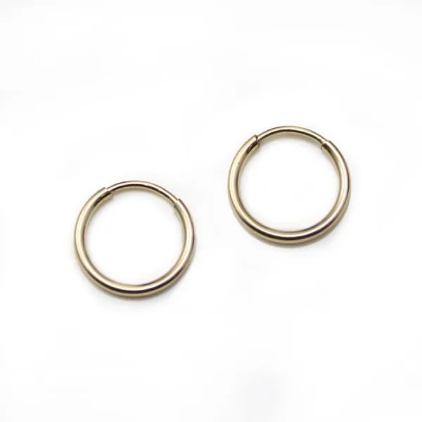 Créoles en gold filled 14 carats à décorer, 1.25 * 12mm x 2pcs