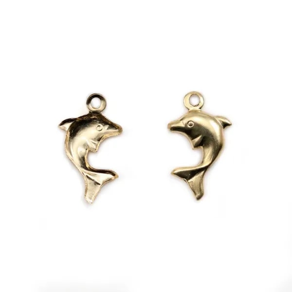 Gold filled 14k shell charm 7x7mm x 4pcs