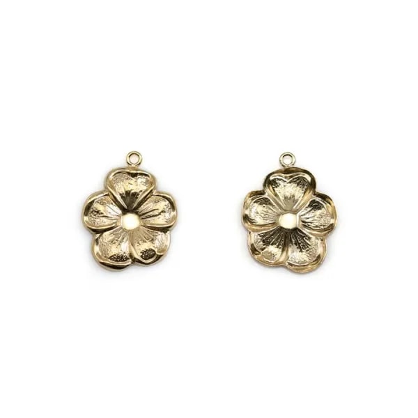 Breloque fleur en gold filled 14 carats 12x11mm x 1pc