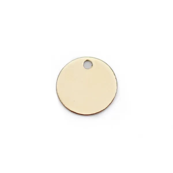 Breloque ronde médaille à graver en gold-filled, 9mm x 1pc