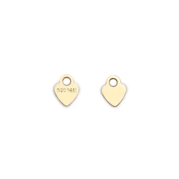 Breloque en gold-filled médaille coeur à graver 3.5x4.5mm x 4pcs