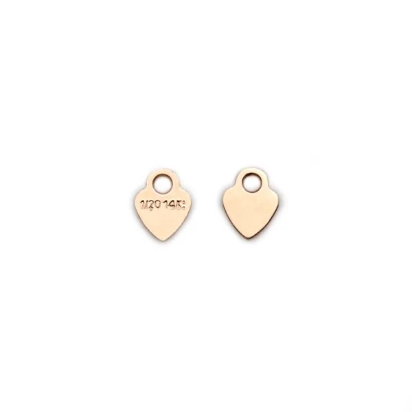 Breloque en gold-filled rosé médaille coeur à graver 3.5x4.5mm x 4pcs