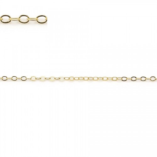 Chaîne 14KGF Hammered Cable 1.3x1.8mm x 50cm
