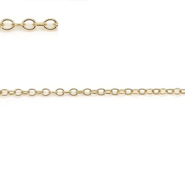 Chaine14KGF  Maille Anneau Ovale 1.7x2.3mm  x  50cm