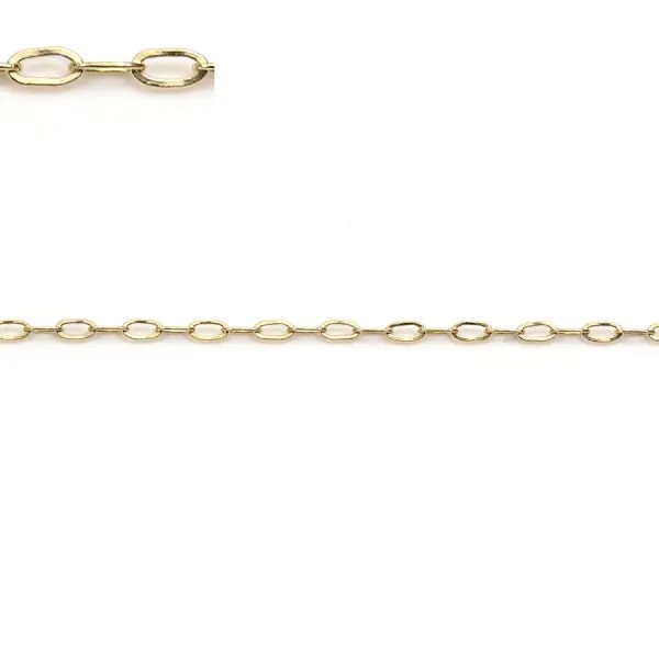 Chaine14KGF  maille anneau rectangle 1.75 x 3.35mm  x  50cm
