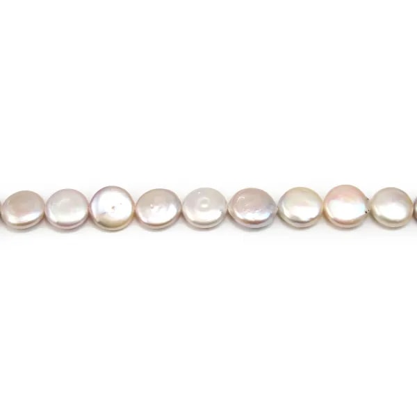 Perles de culture d'eau douce, blanche, ronde, 14mm x 1pc