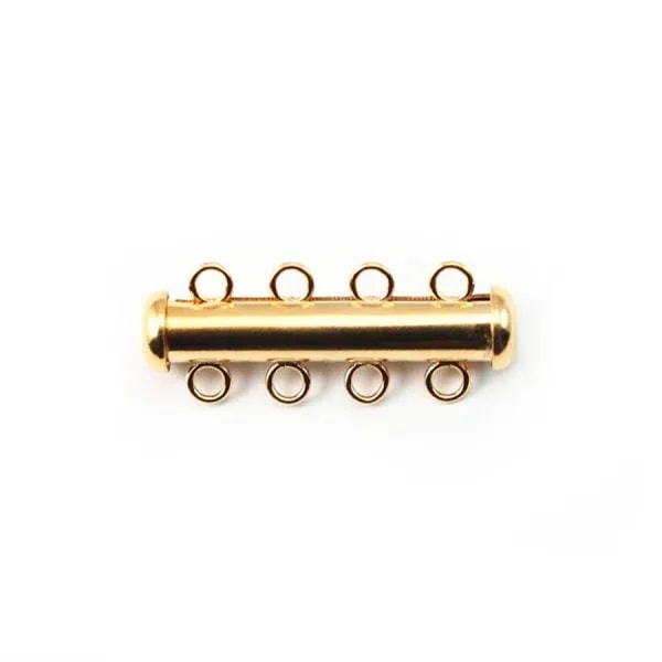 14K Gold filled tube clasp 4 row 4.3X26MM x 1pc