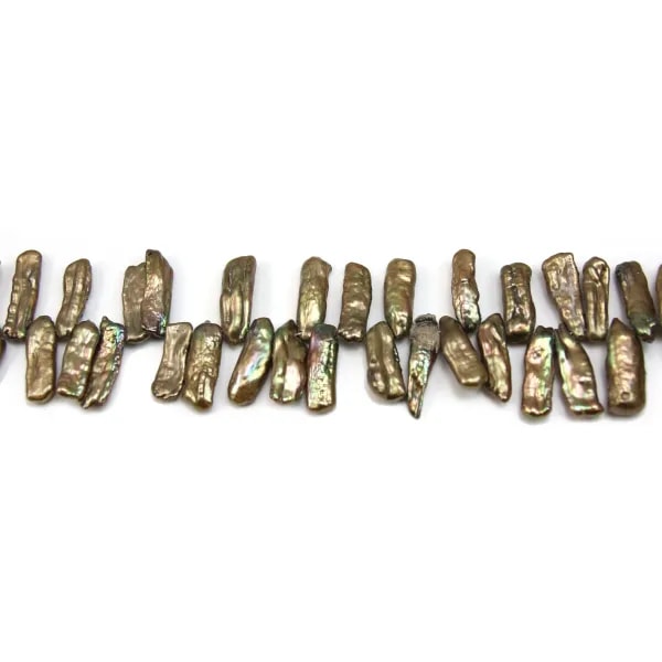 Freshwater cultured pearls, brown, keshi, 20mm x 5pcs
