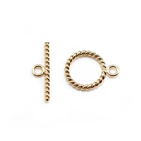 Fermoir Toggle OT Guilloché Gold filled 14 carats 11mm  x 1pc