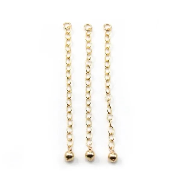 Chaine allongée&boule gold filled 14 carats  4mm x1pc
