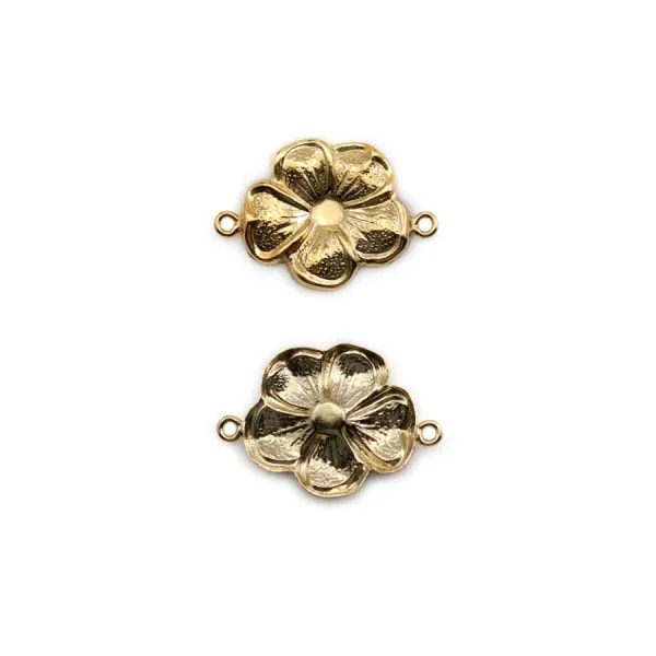 Intercalaire fleur en gold filled 14 carats 11x16mm x 1pc