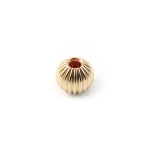 BOULE STRIEES 8X1.6MM GOLD FILLED 14 CARAT 2.14G4PCS