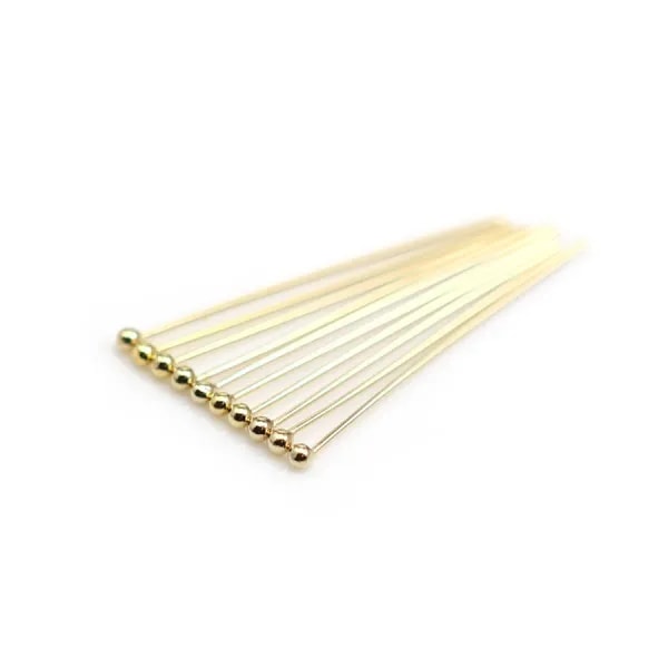 Clou tete en boule 25X0.5mm Gold Filled 14 carats x 5pcs