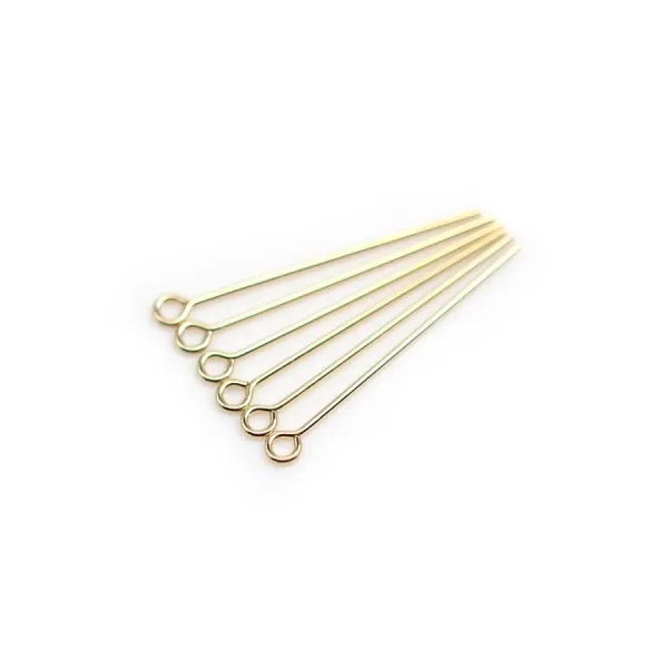 Clou tête anneau 0.64 x 25.4mm Gold Filled 14 carats x 8 st