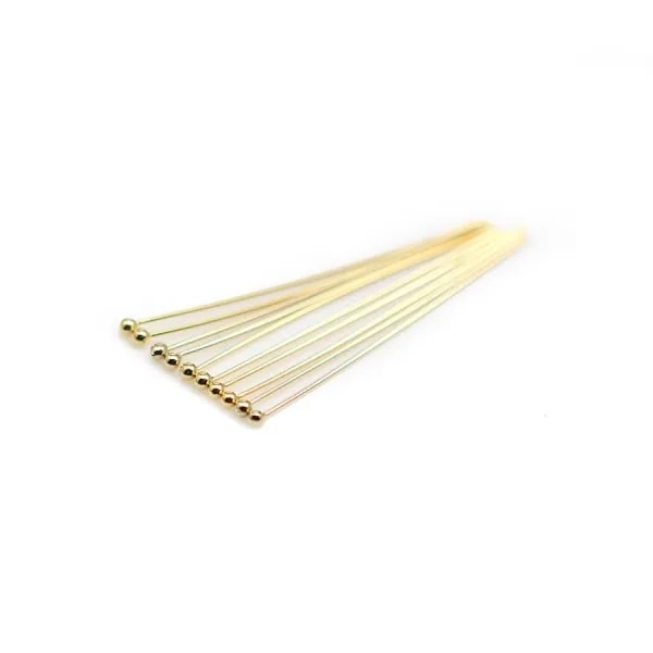 Clou tete en boule 25X0.5mm Gold Filled 14 carats x 5pcs