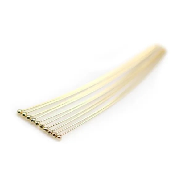 Clou tête en boule 38x0.41mm Gold Filled 14 carats x 6pcs