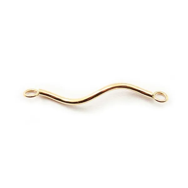 Spiral tube 22.5mm anneau soude 2.5mm Gold Filled 14 carats x 2 st