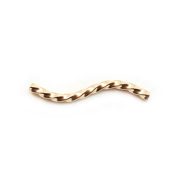 Tube twistes 20x1.5mm Gold Filled 14 carats x 2 st