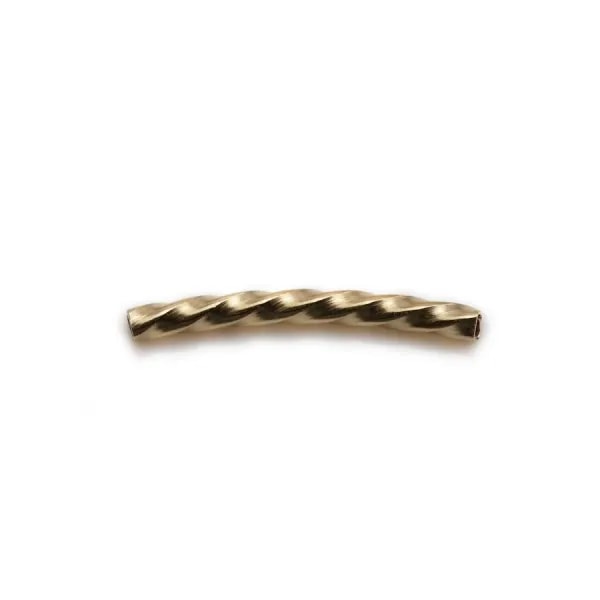 14k gold filled twisted tube 20x1.5mm x 2pcs