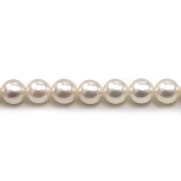 Perles culture AKOYA japonais rond  7-7.5mm   x 40cm