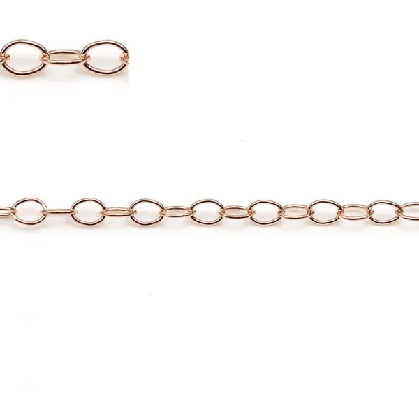 Chaine gold filled rose 14 carats  maille  ovale 2.6x3.7mm x  50cm