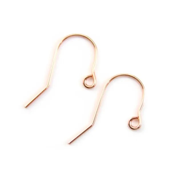 Gold filled rosé 14k crochets d'oreilles 0.8 x 20mm x 2pcs