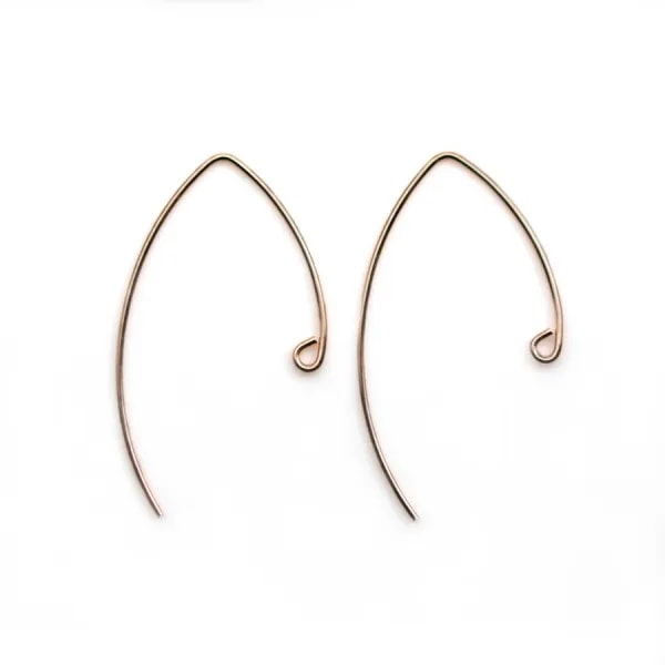 Crochet d'orielle 34mm en gold filled rosé 14 carats x 2pcs