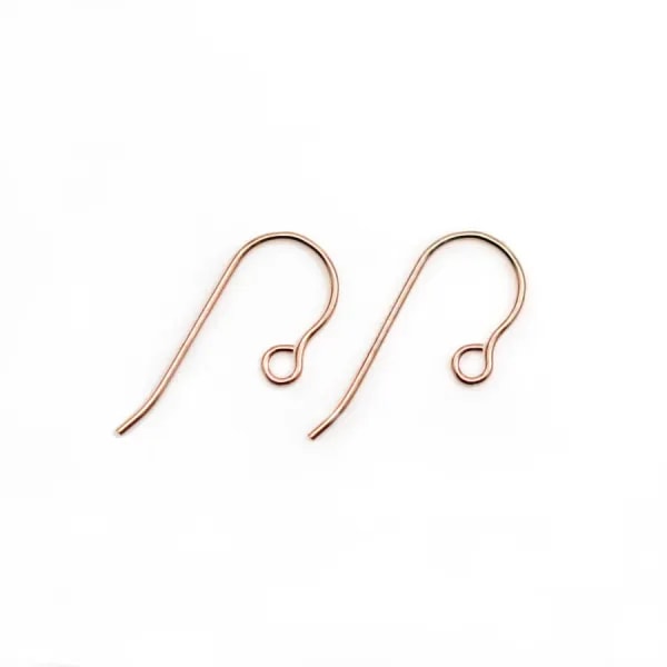 Crochet d'oreille micro en gold filled 14 carats rosé 15.5x0.51mm x 4pcs