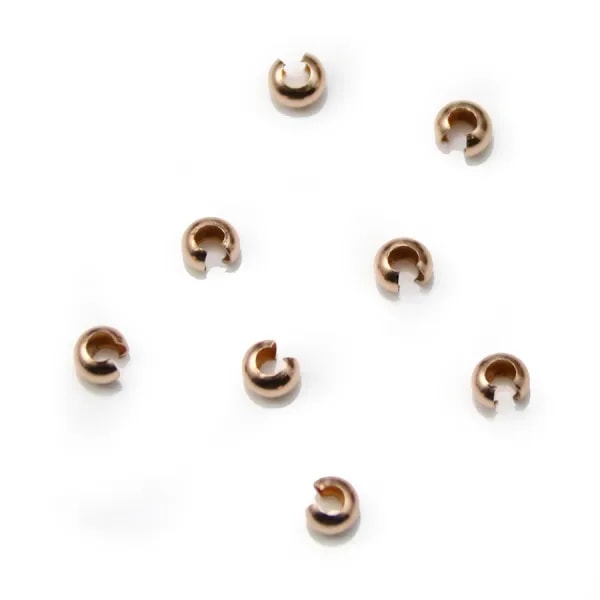 14 carats rose gold filled  crimp covers 3mm x 8pcs