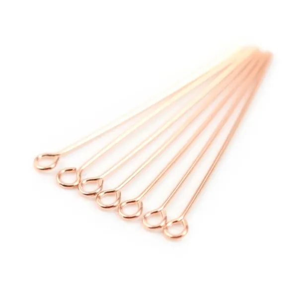 Gold filled rosé 14 carats clou tête à boucle  0.5x25mm x 10pcs