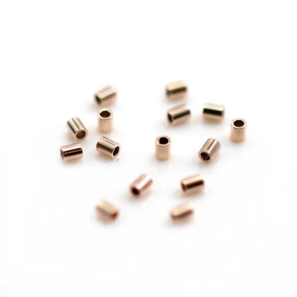 Tube à écraser en gold filled 14 carats rosé 1.6x2.0mm x 20pcs