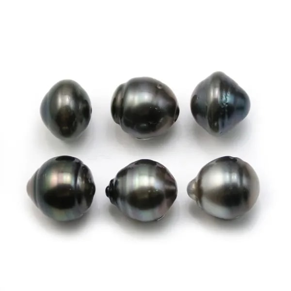 Perle tahiti semi-ronde 9.5-10.5mm x 4pcs